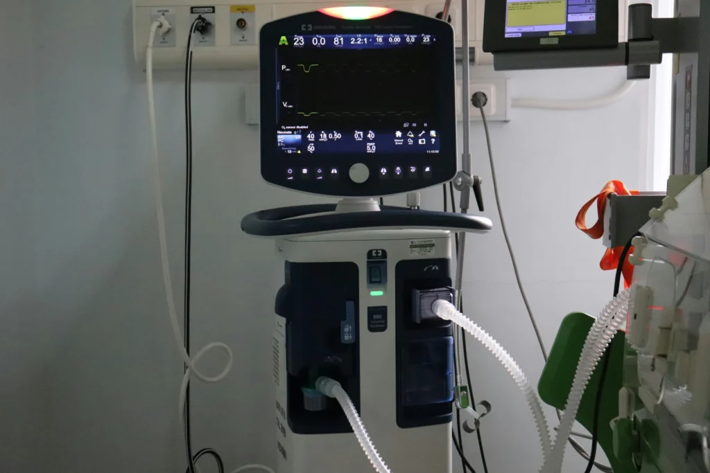 Medical equipment and diagnostic monitoring displays utilizing precision manufactured components.